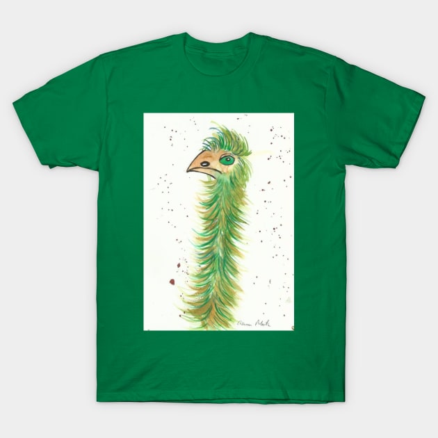 Funny green Emu T-Shirt by Casimirasquirkyart